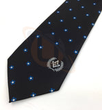 Masonic Masons forget me not Tie with Square Compass & G - Black Unique Regalia