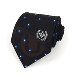 Masonic Masons forget me not Tie with Square Compass & G - Black Unique Regalia