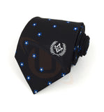 Masonic Masons forget me not Tie with Square Compass & G - Black
