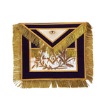 Masonic MASTER MASON Gold/Silver Embroided Apron square compass with G Purple