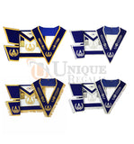 Blue Lodge Master Mason Apron Hand Embroidery Apron Gauntlet and Collar Set