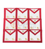 Masonic Scottish Rite Officers Apron Set of 9 AASR (REAA)