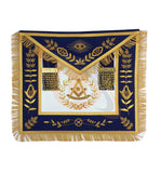 Masonic Blue Lodge Past Master Gold Handmade Embroidery Apron Blue Velvet - kitchcutlery
 - 1