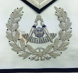 Masonic Past Master Silver Machine Embroidery Freemasons Apron