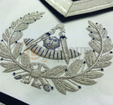 Masonic Past Master Silver Machine Embroidery Freemasons Apron