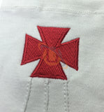 Masonic Knight Templar Red Nordic Cross White Cotton Machine Embroidery Glove - kitchcutlery
 - 2