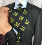 Masonic Regalia Craft Masons Silk Tie with Square Compass & G Lodge Gift Unique Regalia