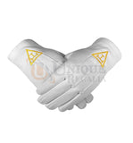 Masonic Regalia Royal Arch Cotton Gloves with beautiful Embroidery Logo
