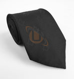 Masonic Masons Silk Tie with self print Square Compass Black