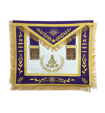 Masonic Blue Lodge Past Master Gold Machine Embroidery Purple Apron