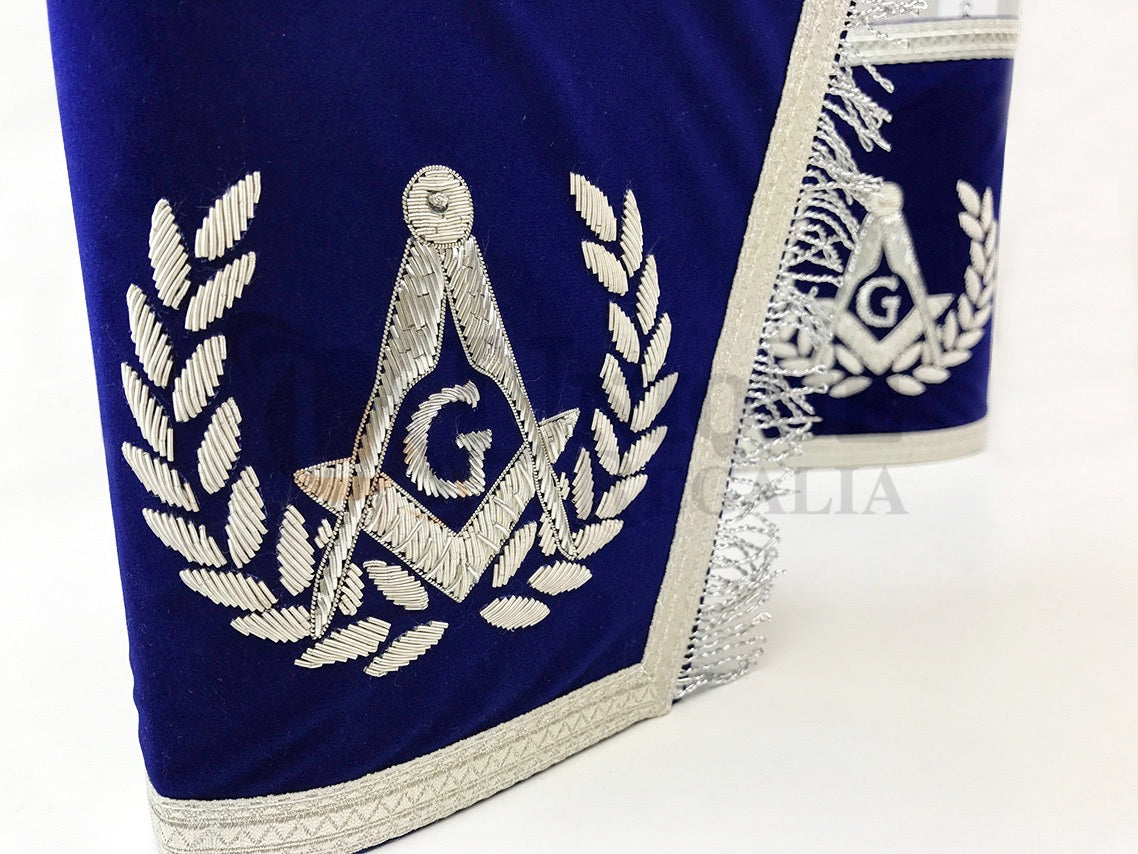 Blue Lodge Master Mason Apron Hand Embroidery Apron Gauntlet and Collar Set