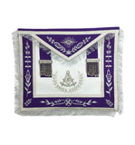 Masonic Blue Lodge Past Master Silver Machine Embroidery Purple Apron