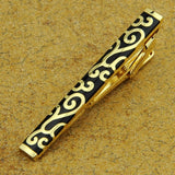 Mens Stainless Steel Gold and Black  Necktie Bar Clip outfits for Men