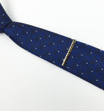 Mens Stainless Steel Gold and Black Necktie Bar Clip outfits-unique regalia for Men