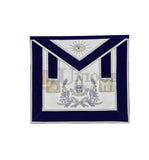 Masonic Past Master Hand Embroided Apron Gold/Silver  Embroidery Blue Velvet