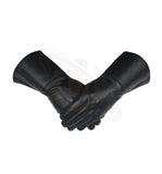 Masonic Piper Drummer Leather Gauntlets/Gloves Black Soft Leather Knight Templar