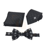 Rose Croix Scottish Rite 32nd Degree necktie bow Tie and pocket square Set Black
