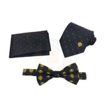 Rose Croix Scottish Rite 32nd Degree necktie bow Tie and pocket square Set Gold