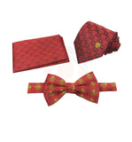 Rose Croix Scottish Rite 32nd Degree necktie bow Tie and pocket square Set Red
