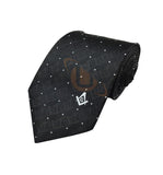 Superior Quality Masonic Tie with Square Compass & G Black Unique_Regalia