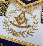 Masonic Blue Lodge Past Master Gold Handmade Embroidery Apron Blue Velvet - kitchcutlery
 - 2