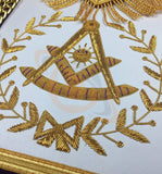 Masonic Blue Lodge Past Master Gold Handmade Embroidery Apron Purple Velvet - kitchcutlery
 - 2