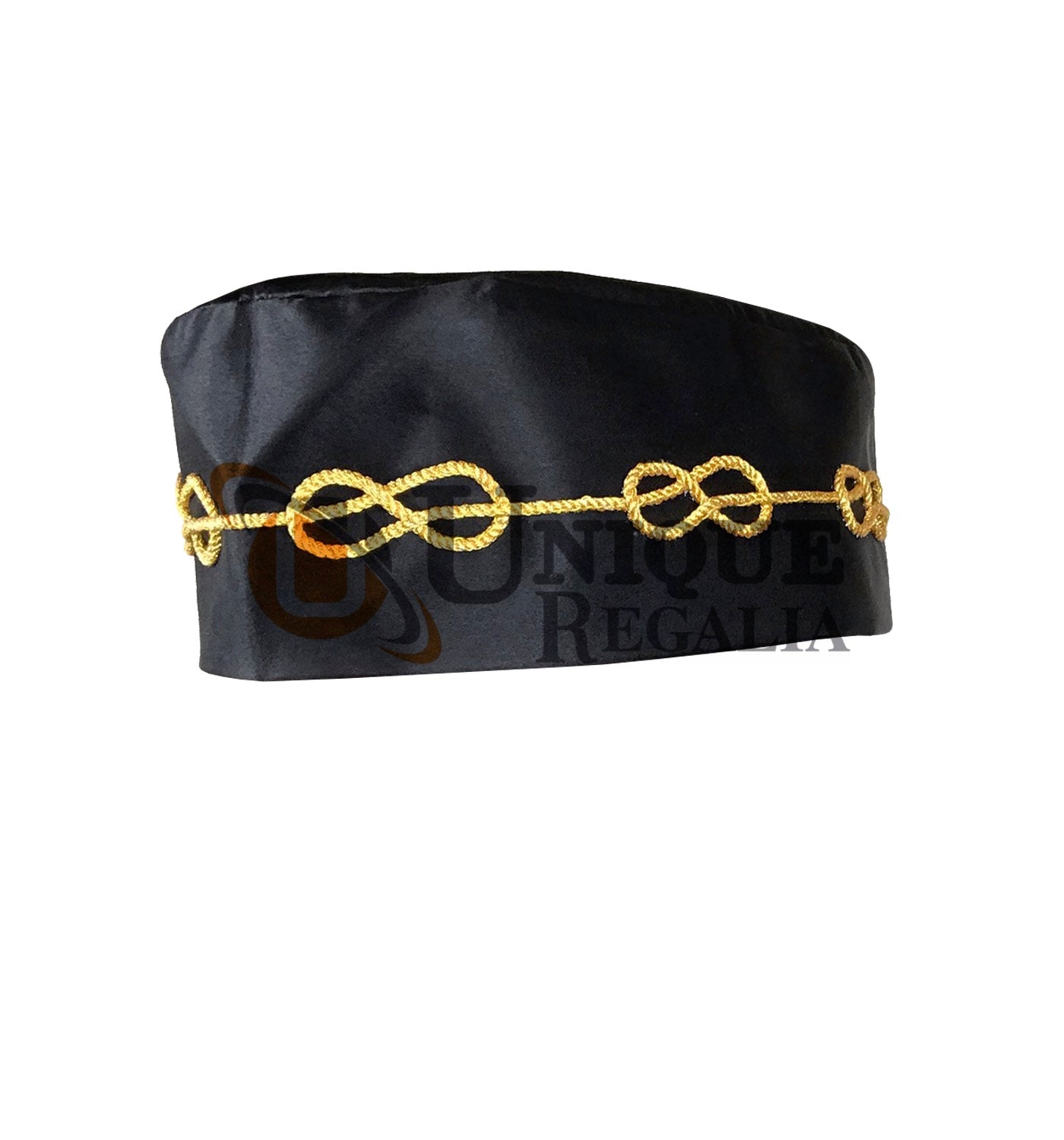 Masonic Master Mason Black Hat with Braid