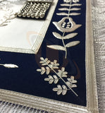 Masonic Blue Lodge Past Master Silver Handmade embroidery Apron Navy - kitchcutlery
 - 3