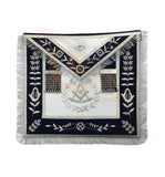 Masonic Blue Lodge Past Master Silver Handmade embroidery Apron Navy